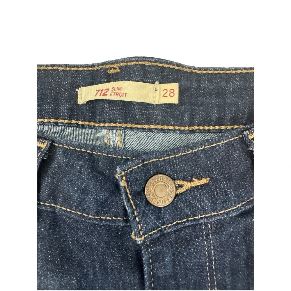 Levi's 712 Slim Jeans Women 28 Dark Wash Denim Premium Mid Rise Stretch